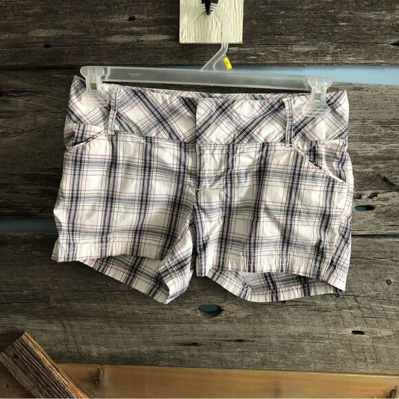 Smart set size 4 wide waistband plaid shorts - Picture 1 of 4